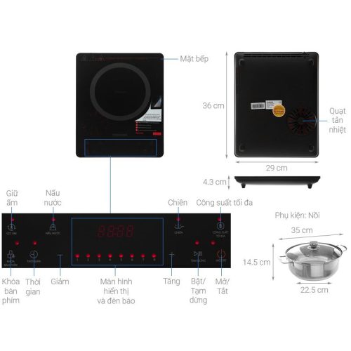 Kích thước Bếp điện từ Toshiba IC-20S4PV