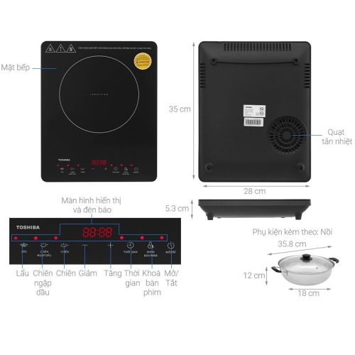 Kích thước Bếp từ đơn Toshiba IC-20R2SV 2000W