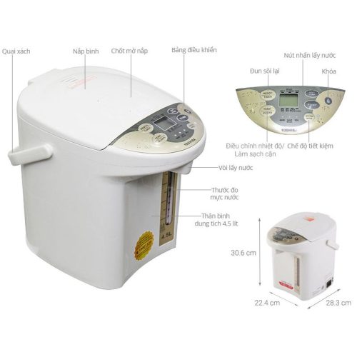 Kích thước Bình thủy điện Toshiba PLK-45SF(WT)VN
