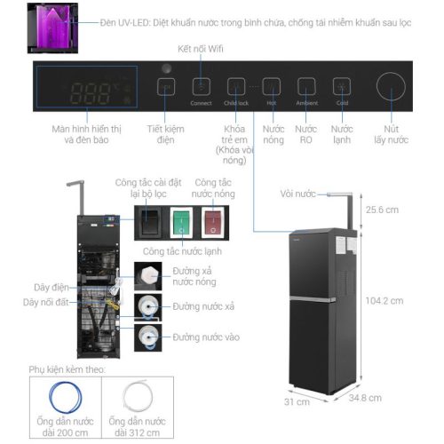 Kích thước Máy lọc nước RO TOSHIBA PURE TWP-W2396SVN(M)