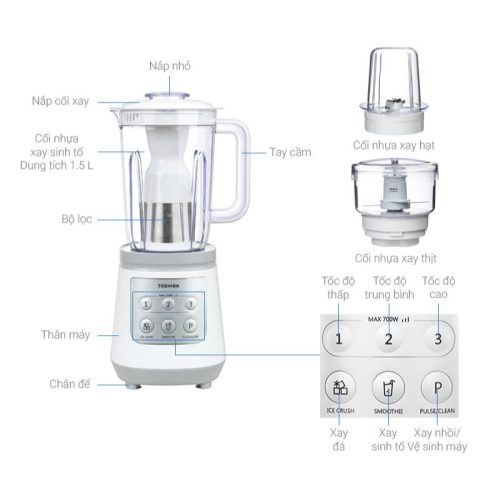 Kích thước Máy xay sinh tố Toshiba BL-70PR2NV