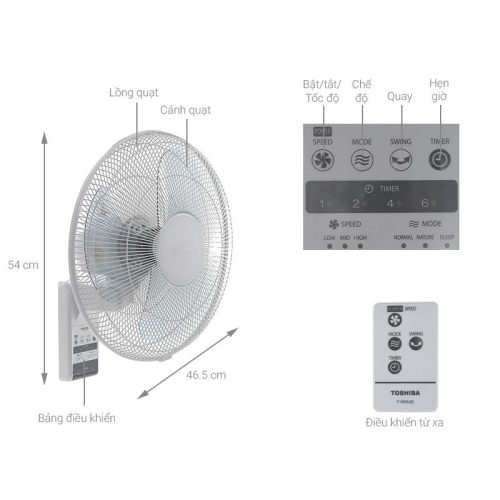 Kích thước Quạt máy Toshiba F-WSA20(H)VN