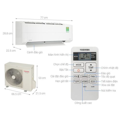 Kích thước Điều hòa không khí Toshiba RAS-H10Z1KCVG-V
