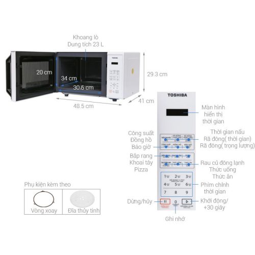 Kích thước Lò vi sóng Toshiba ER-SS23(W1)VN