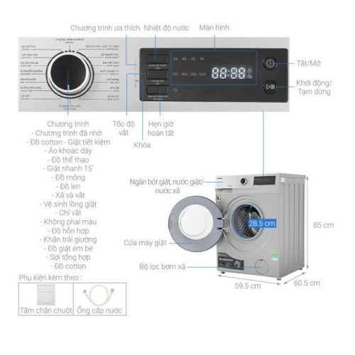 Kích thước Máy giặt Toshiba TW-BK105S3V