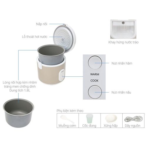 Kích thước Nồi cơm điện Toshiba RC-18JR1NV